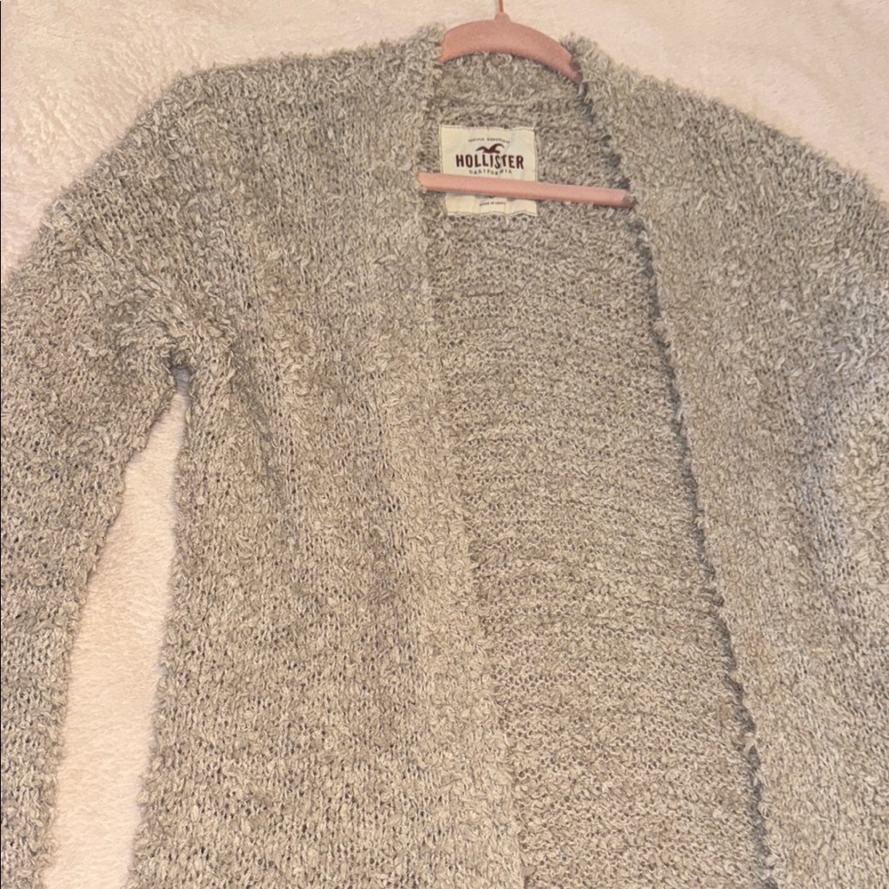 Hollister Cream Cardigan Sweater Soft Open-Front